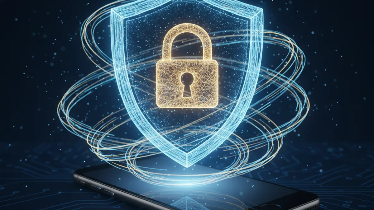 Security shield protecting AllPanel account on smartphone